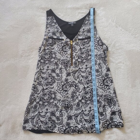 Express Sleeveless Top Paisley Print S - Picture 9 of 11
